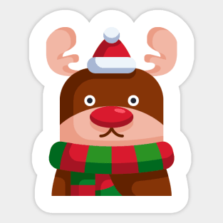 Reindeer Christmas Sticker